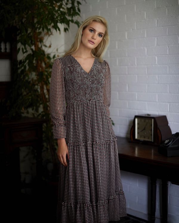 Savida Victoria Houndstooth Midi Dress
