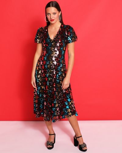 Savida Sequin Star Midi Dress