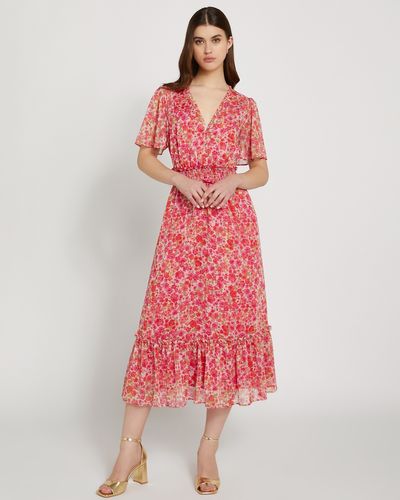 Savida Lily V-Neck Floral Midi Dress