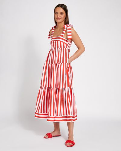 Savida Striped Dress With Smocked Front thumbnail