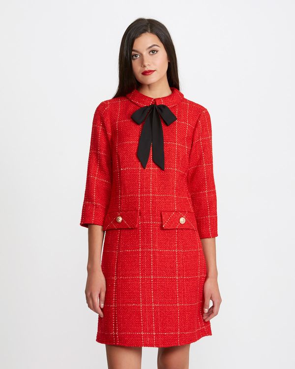Savida Red Tweed Dress (Online Exclusive)