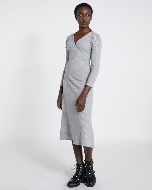 Dunnes Stores | Grey Savida Ribbed Midi Dress