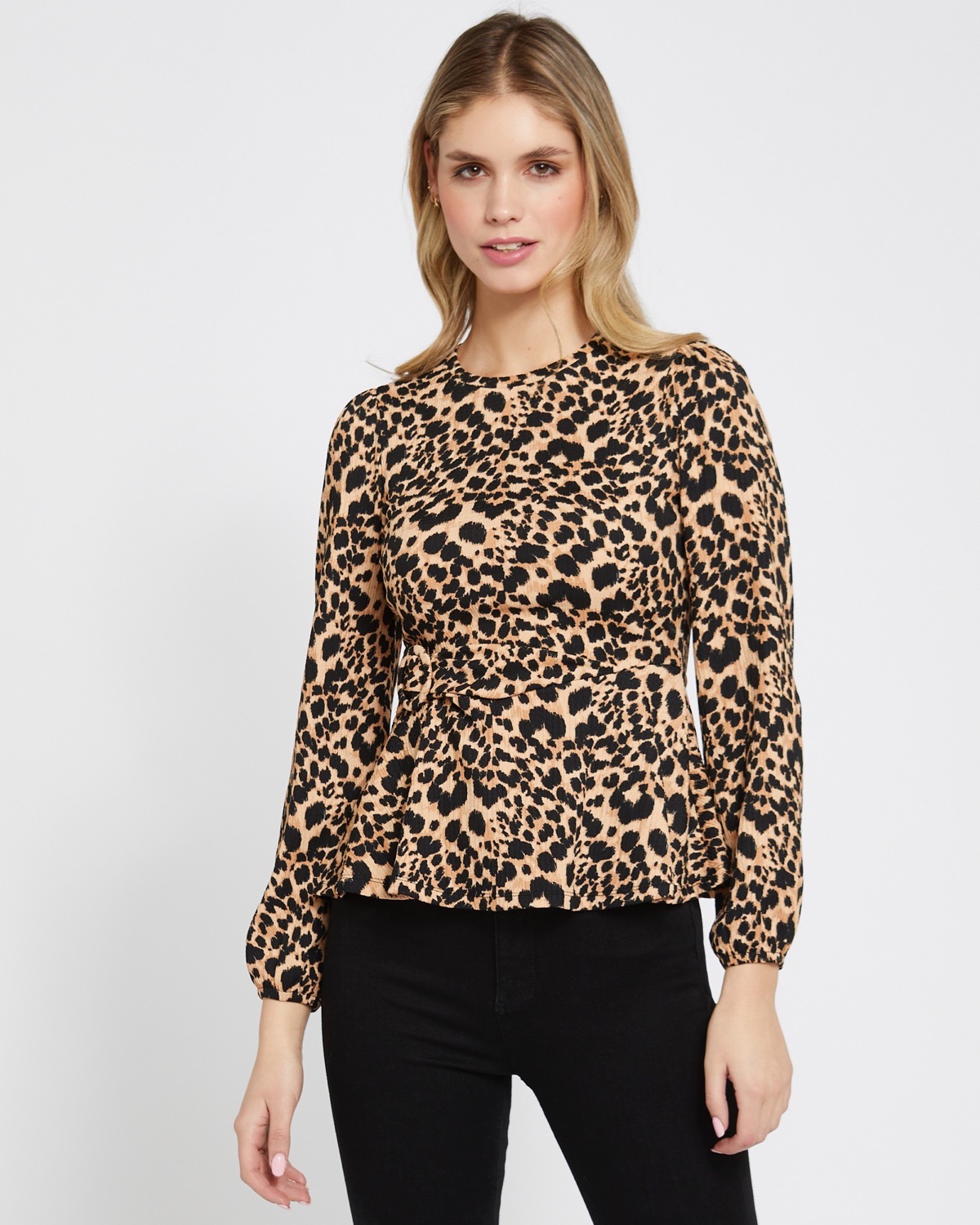 Dunnes Stores | Print Savida Hazel Leopard Buckle Front Top