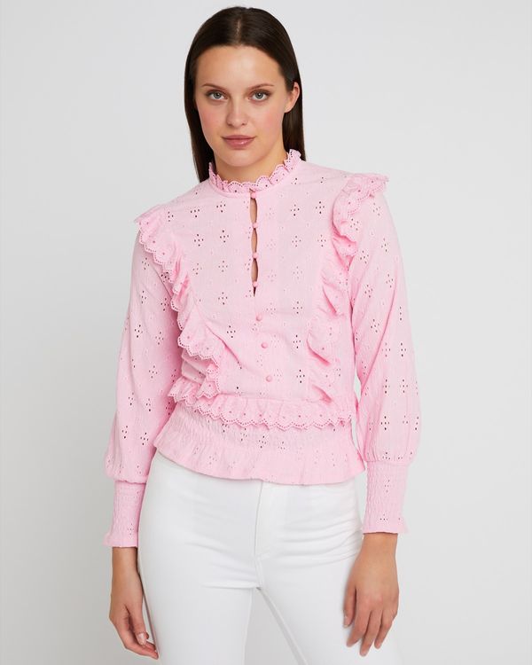 Dunnes Stores | Light-pink Savida Jeanne Jersey Ruffle Blouse