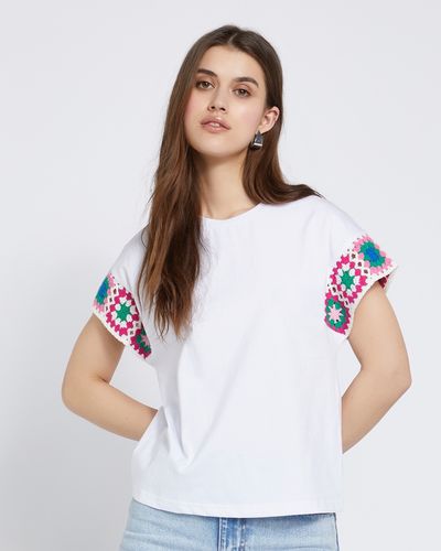 Savida Aurora Crochet Sleeve T-Shirt