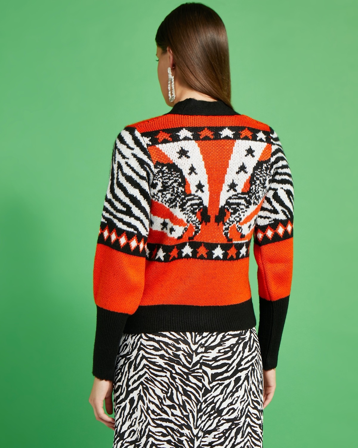 Dunnes Stores | Orange Savida Zebra Print Cardigan