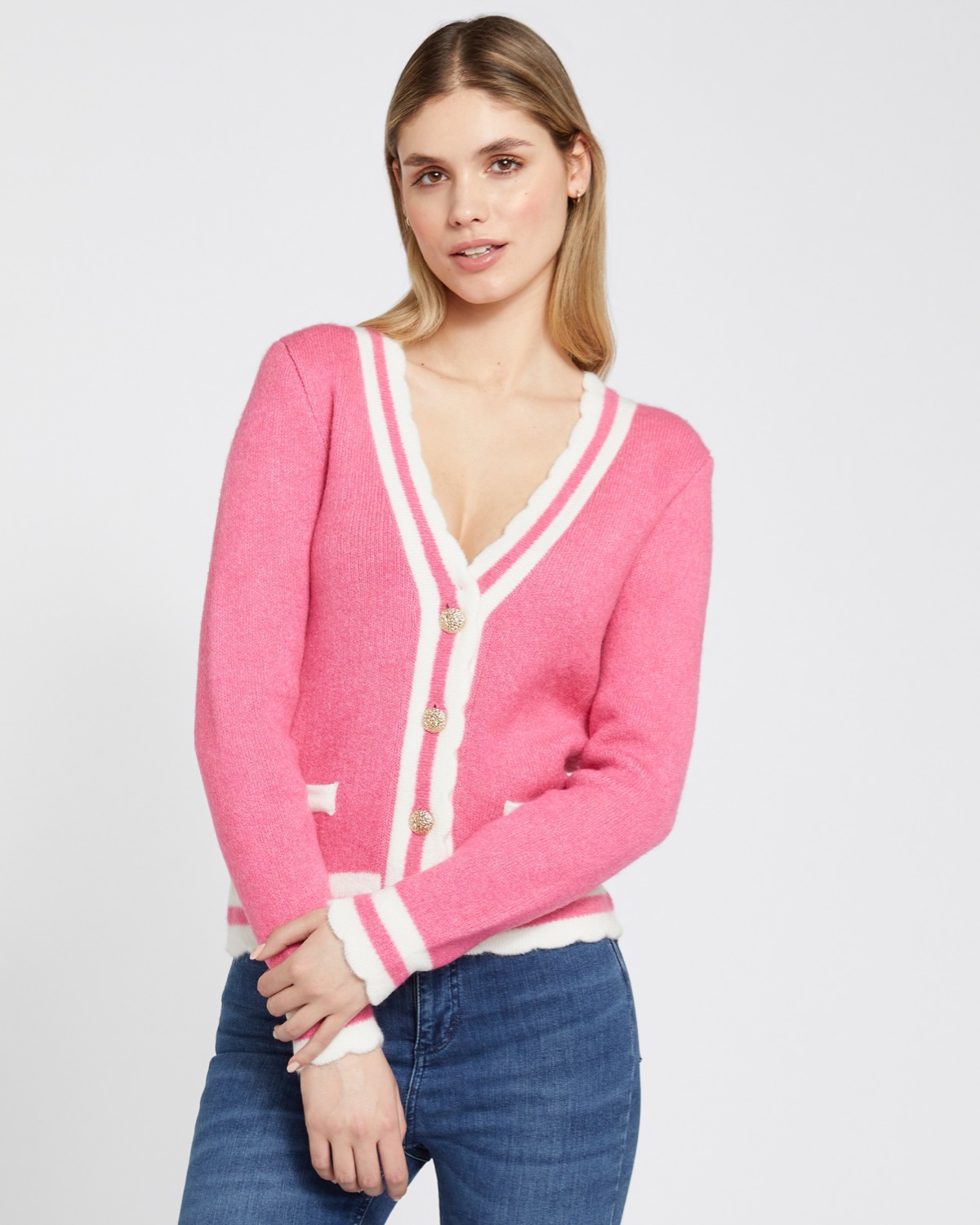 Dunnes Stores | Pink Savida Kourtney Button Up Cardigan