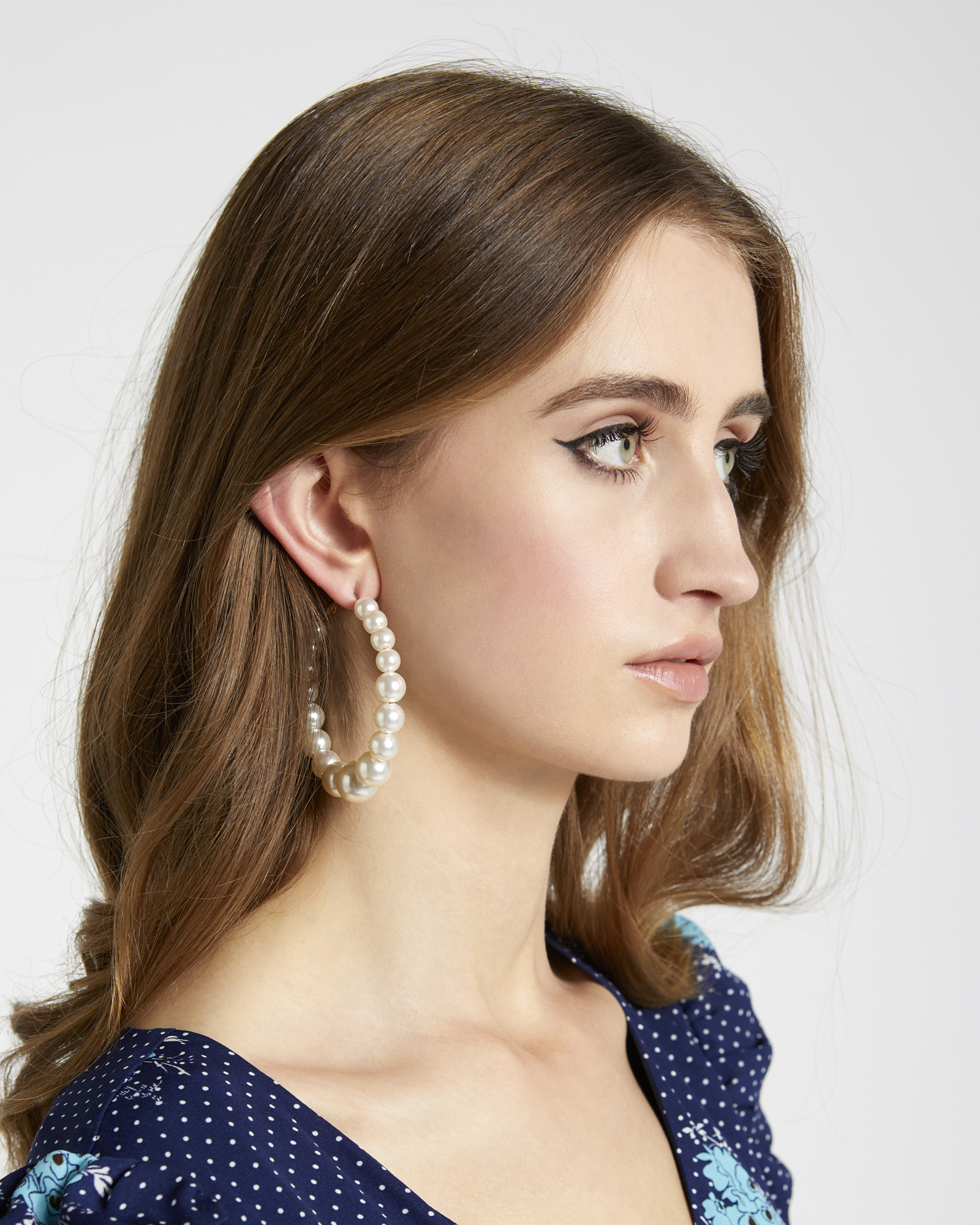 Dunnes Stores | White Savida Pearl Hoop Earrings