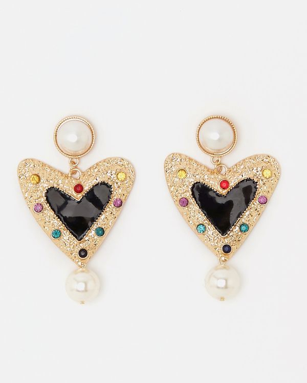 Savida Heart Pearl Drop Earrings
