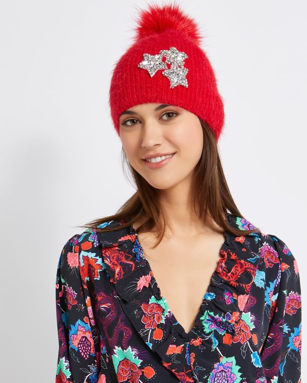 Savida Fluffy Embellished Star Hat