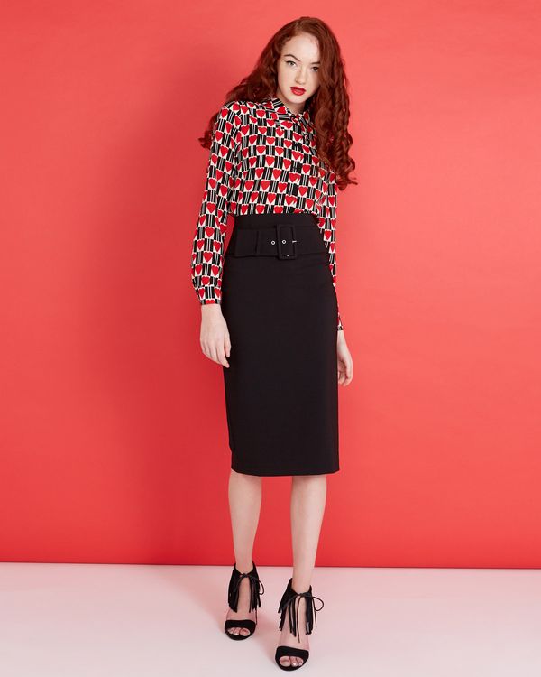Savida Roxy Midi Waist-Belt Skirt