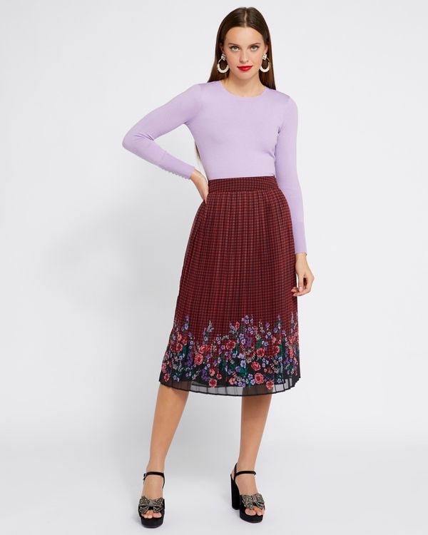 Savida Pleated Print Skirt