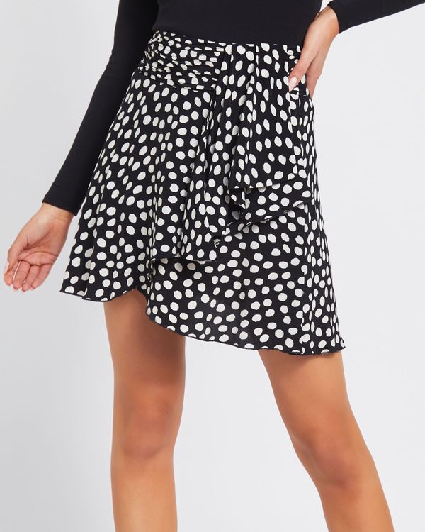 Dunnes Stores | Black-white Savida Alice Ruffle Mini Skirt