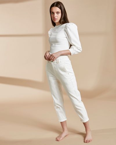 Savida Organic White Denim Trousers thumbnail