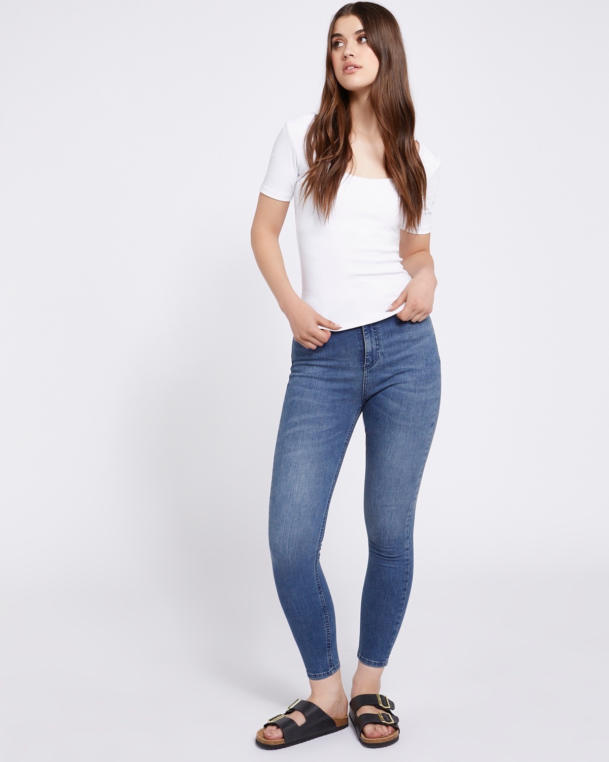New LADIES WOMEN HIGH WAISTED SEXY SKINNY JEANS PANTS SIZE 6 8 10 12 14 16  18 UK