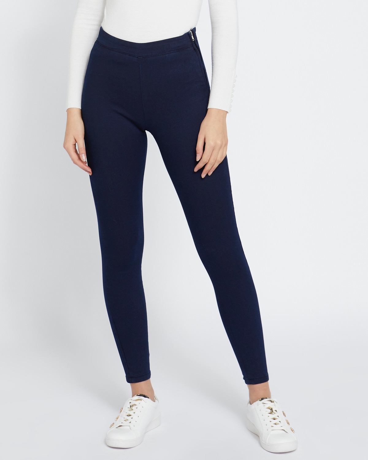 Petite Side Zip Skinny Pants