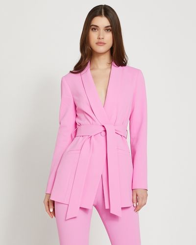 Savida Rita Tie Waist Pink Blazer