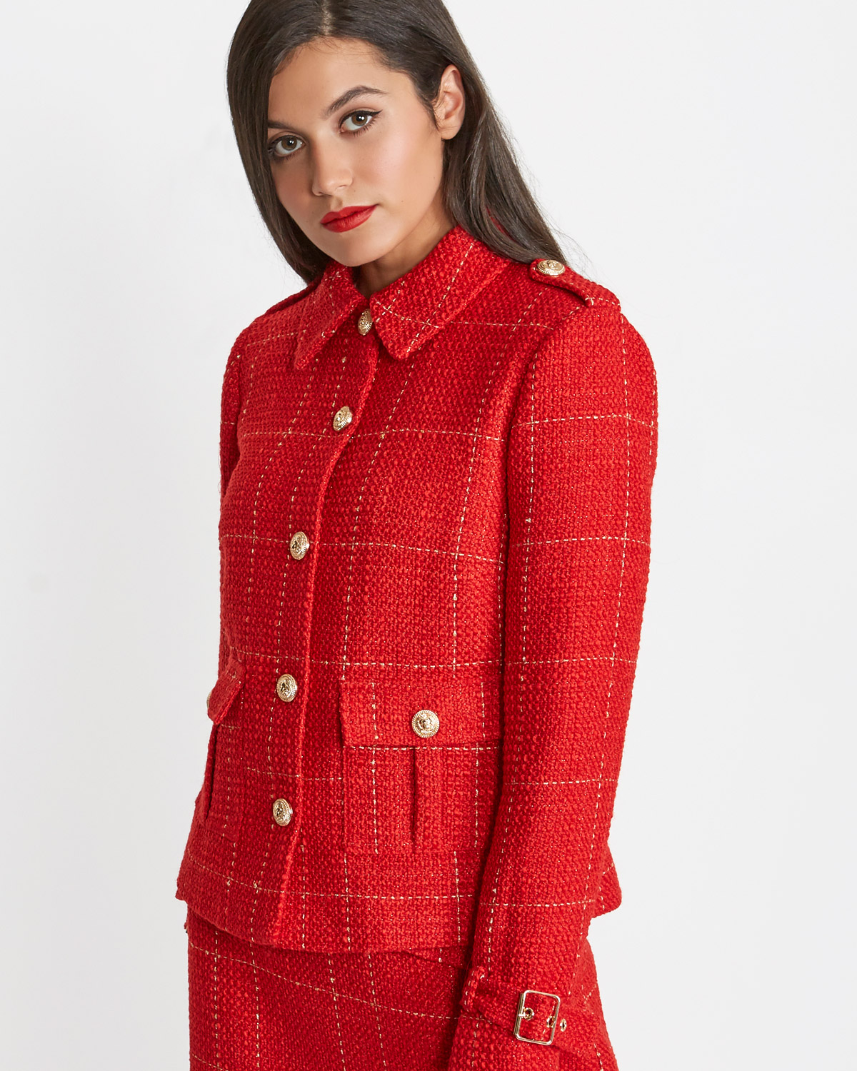 Dunnes Stores  Red Twill Single Breasted Tailored Coat
