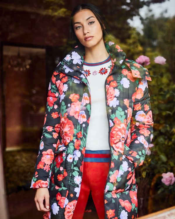 Savida Floral Print Puffer Jacket