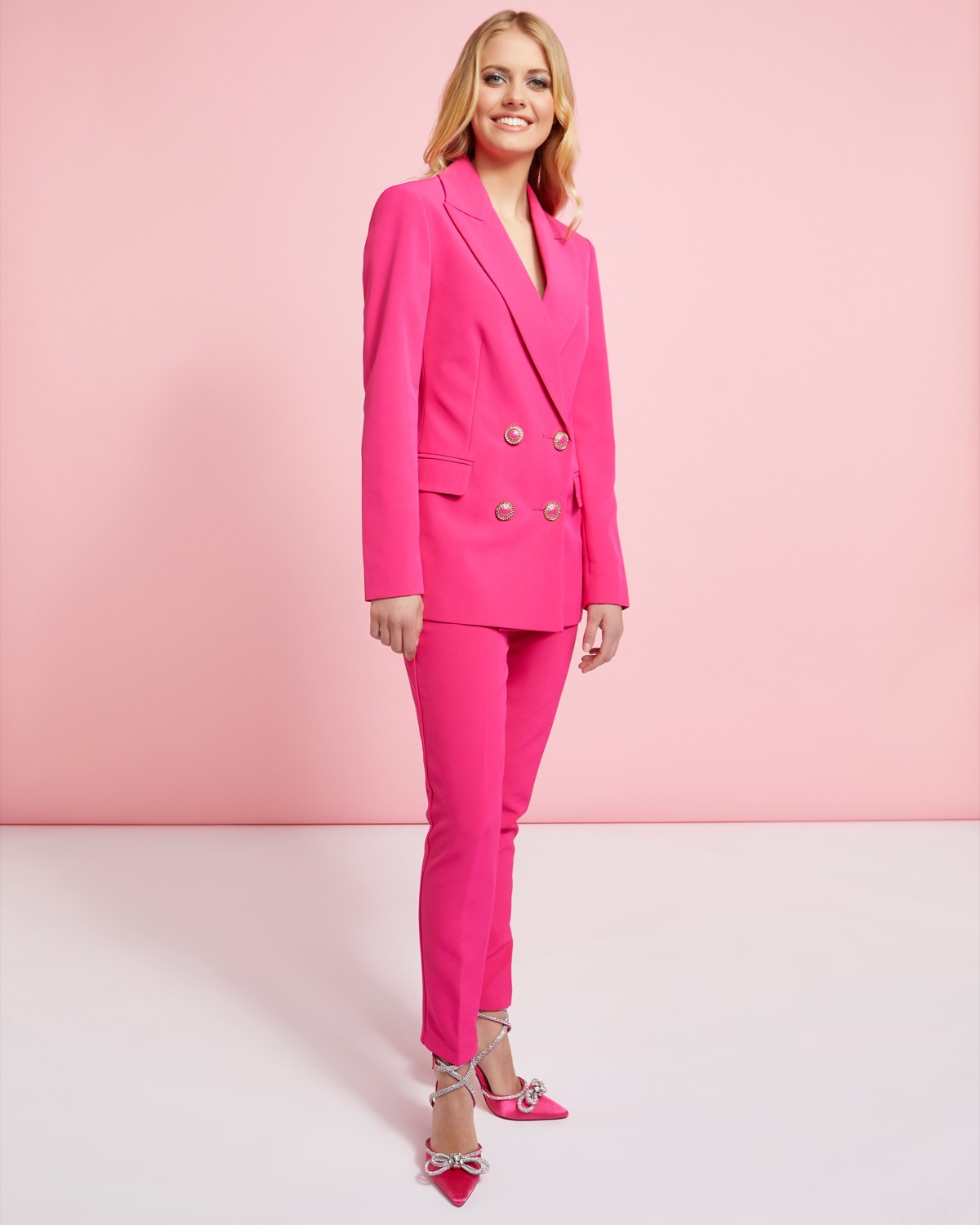 Dunnes Stores | Bright-pink Savida Scallop Suit Trouser