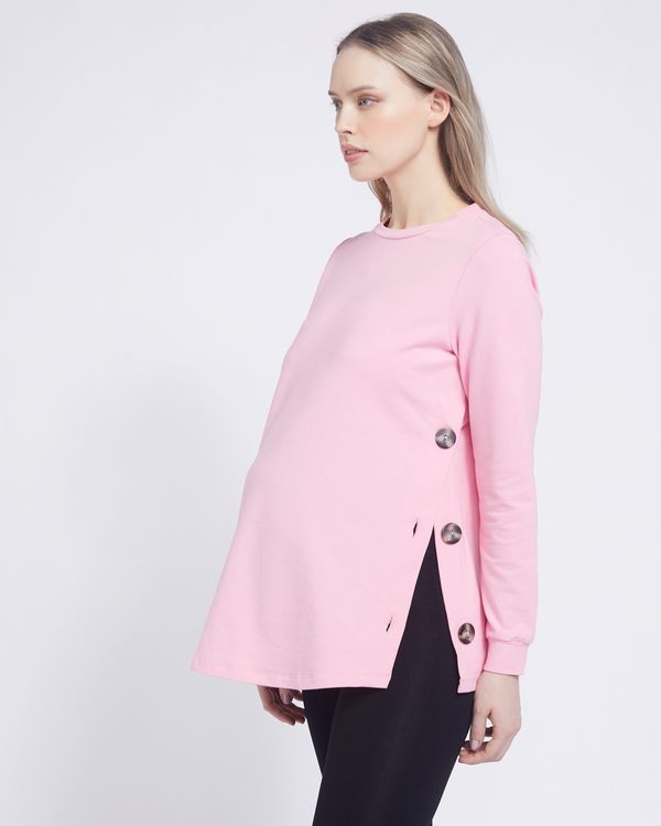 Savida Maternity Button Detail Sweatshirt