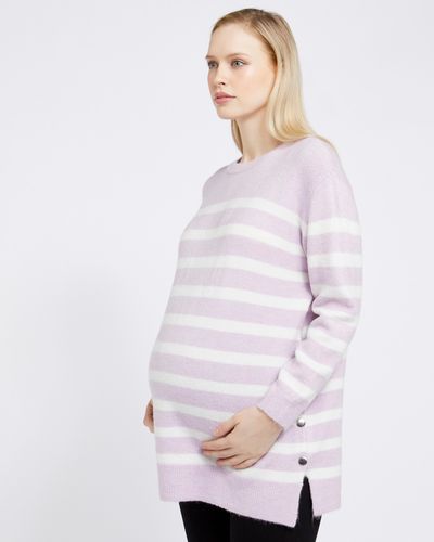 Savida Maternity Stripe Jumper With Snap Sides
