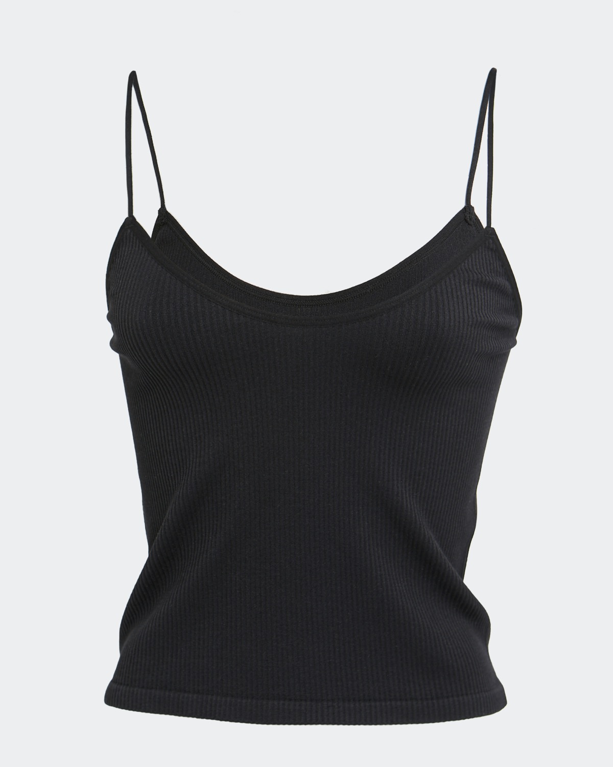 Dunnes Stores | Black Strappy Rib Crop Top