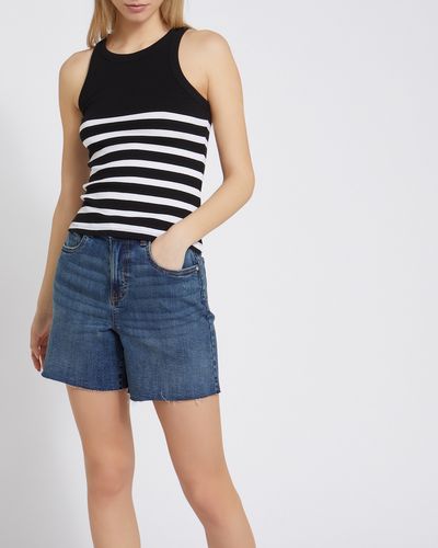 Placement Stripe Ribbed Vest