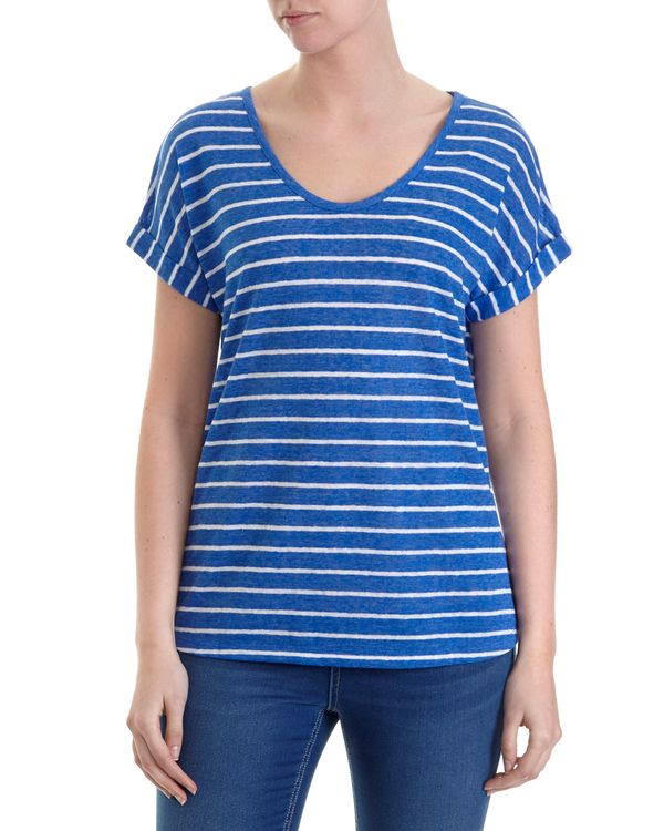 Stripe Linen Mix T-Shirt