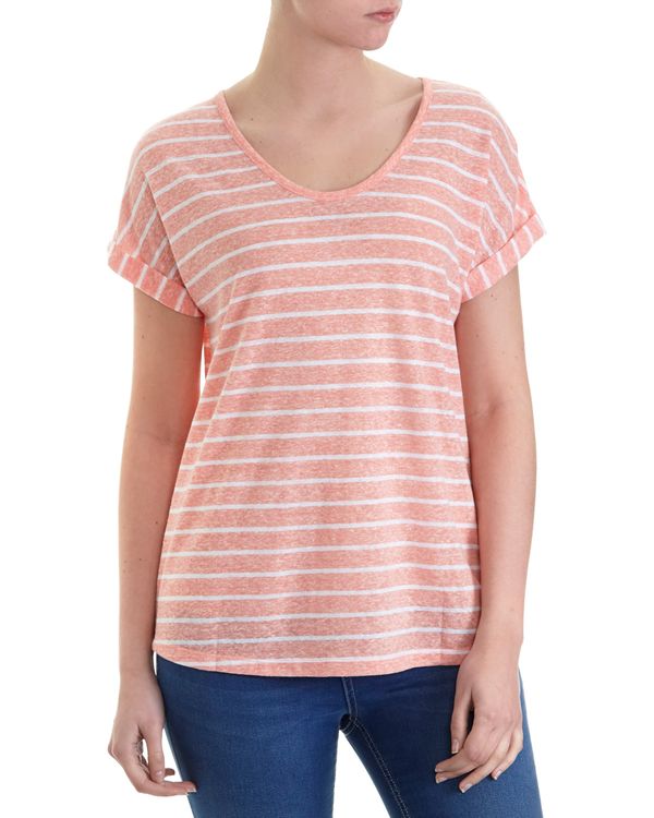 Stripe Linen Mix T-Shirt