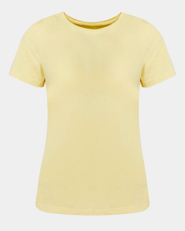 Dunnes Stores | Light-yellow Stretch Crew Neck T-Shirt