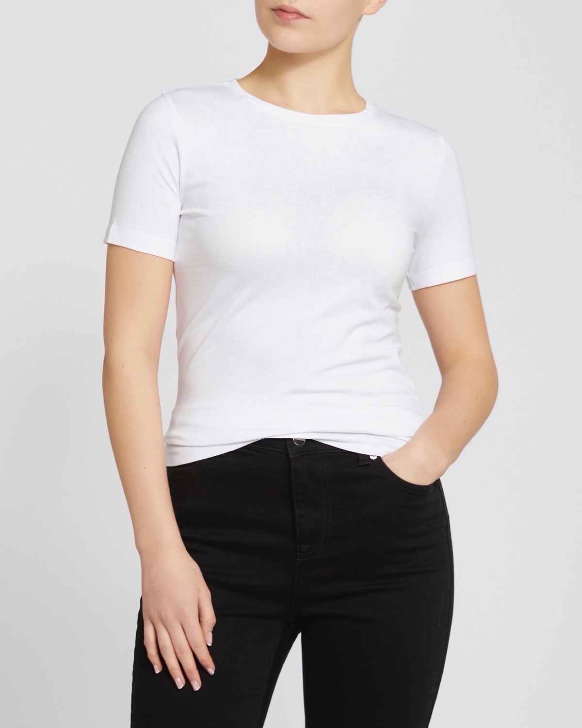 Sunday Best Women's Little Ribbed T-Shirt in White Size Xs | Cotton/Polyester/Elastane