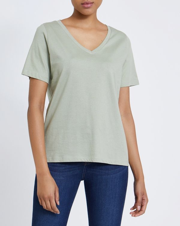 Straight Fit V-Neck Cotton T-Shirt