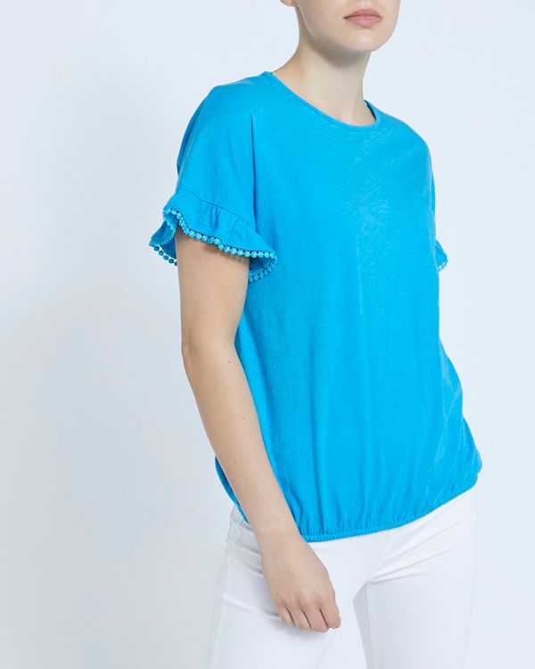 Lace Trim Bubble Hem T-Shirt
