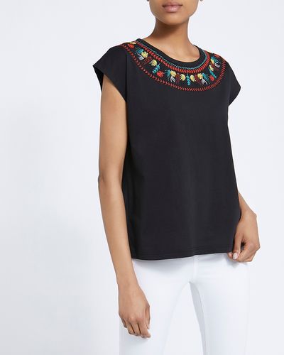 Embroidered Neckline Tee thumbnail