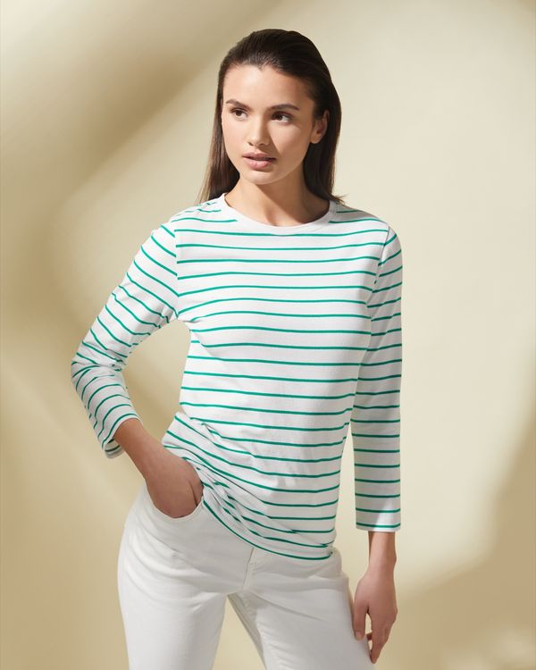 Stripe Stretch Long-Sleeved Top