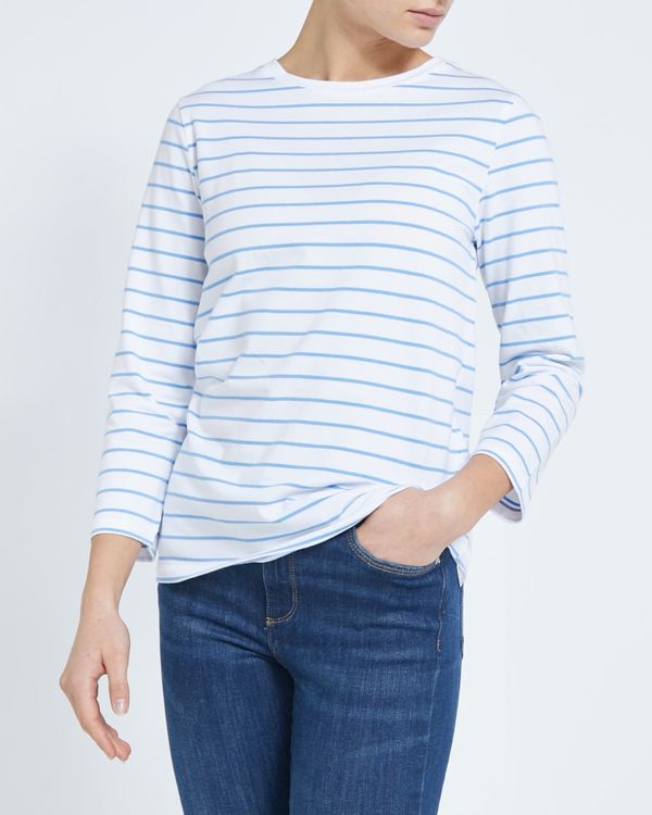 Stripe Stretch Long-Sleeved Top