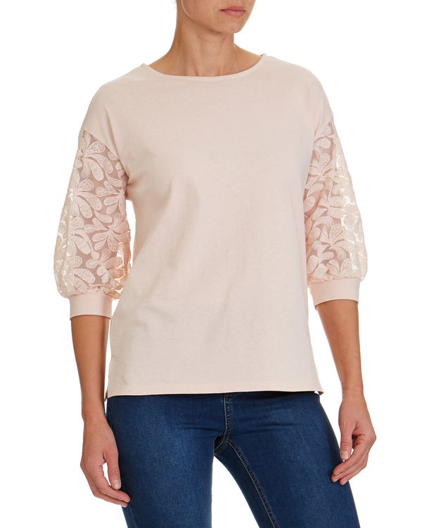 Floral Lace Sleeve Top