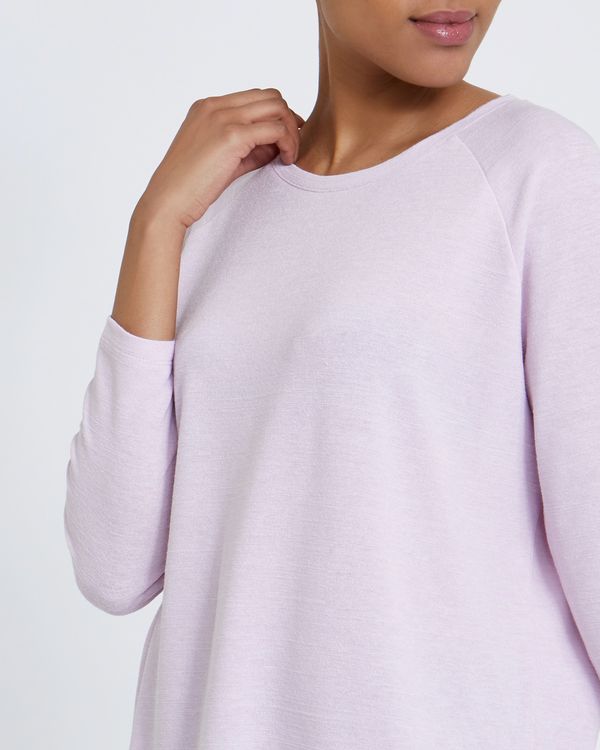 Solid Textured Long-Sleeved Top