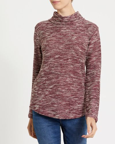 Funnel Neck Textured Fabric Top thumbnail