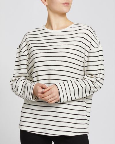 Textured Stripe Long-Sleeved Top