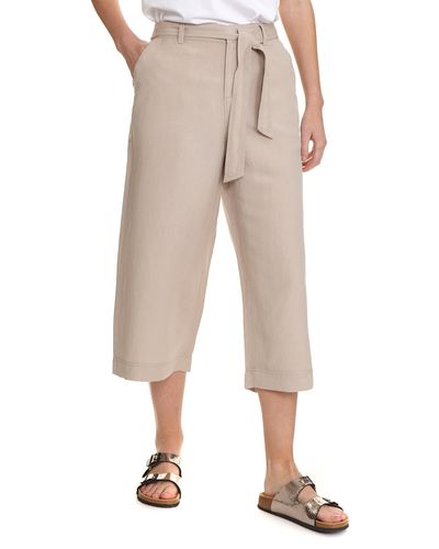 Wide Linen Cropped Trousers thumbnail