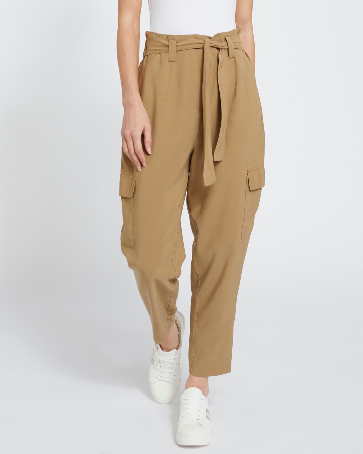 Dunnes Stores | Toffee Soft Belted Utility Trouser