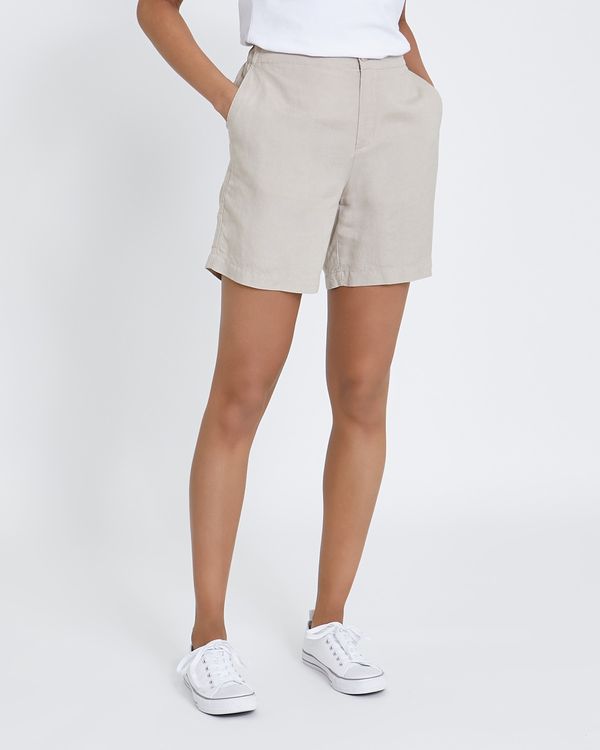 Button Front Linen Shorts