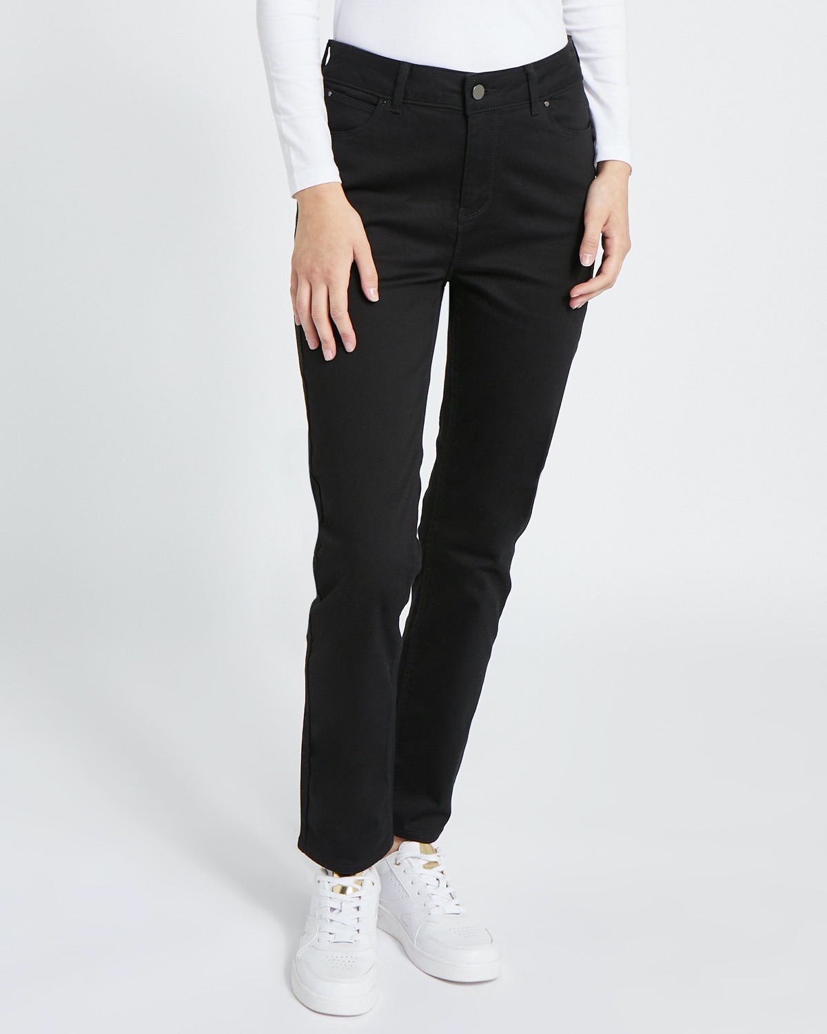Dunnes Stores | Black Straight Fit Mid Rise Jeans