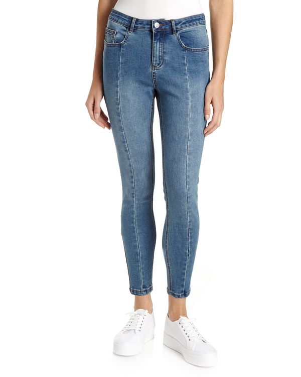 Mid Rise Seamed Skinny Fit Jeans