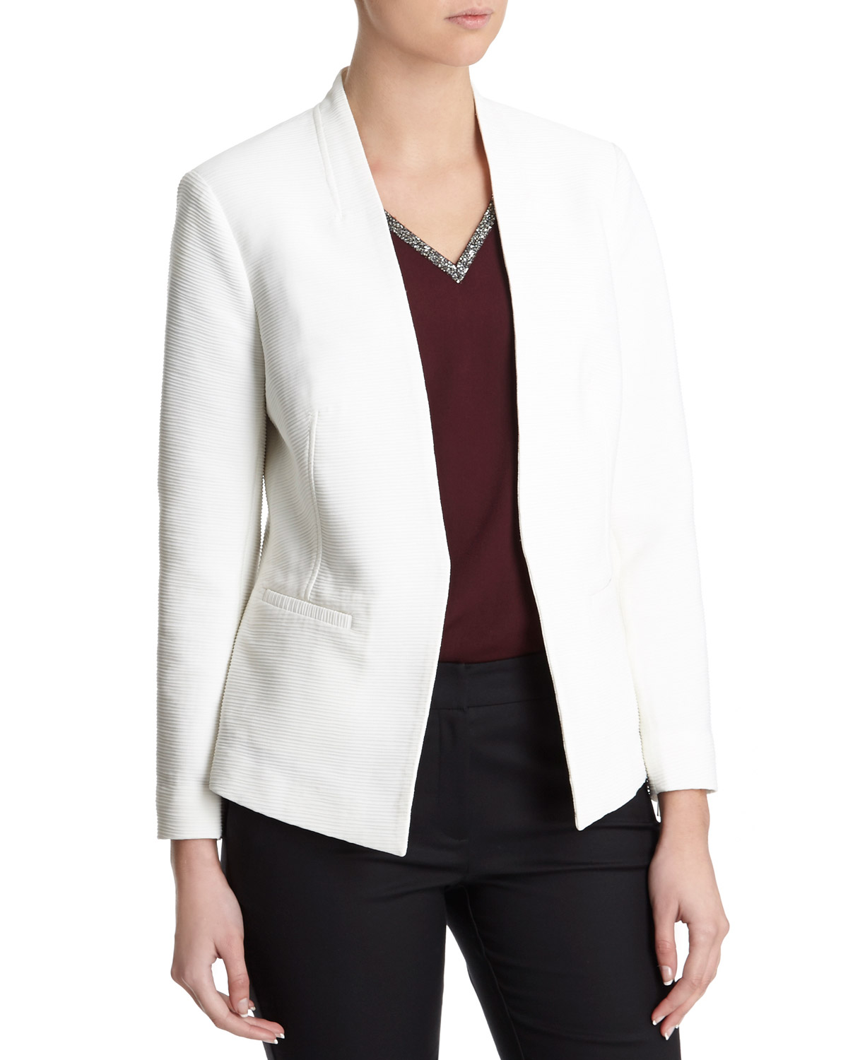 Dunnes Stores | Ivory Zip-Cuff Crinkle Jacket