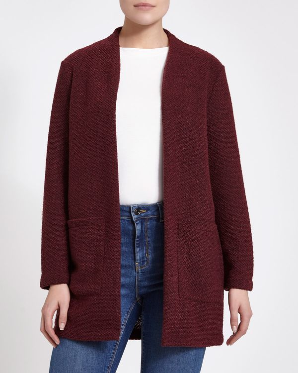 Dunnes Stores | Burgundy Textured Boucle Coat