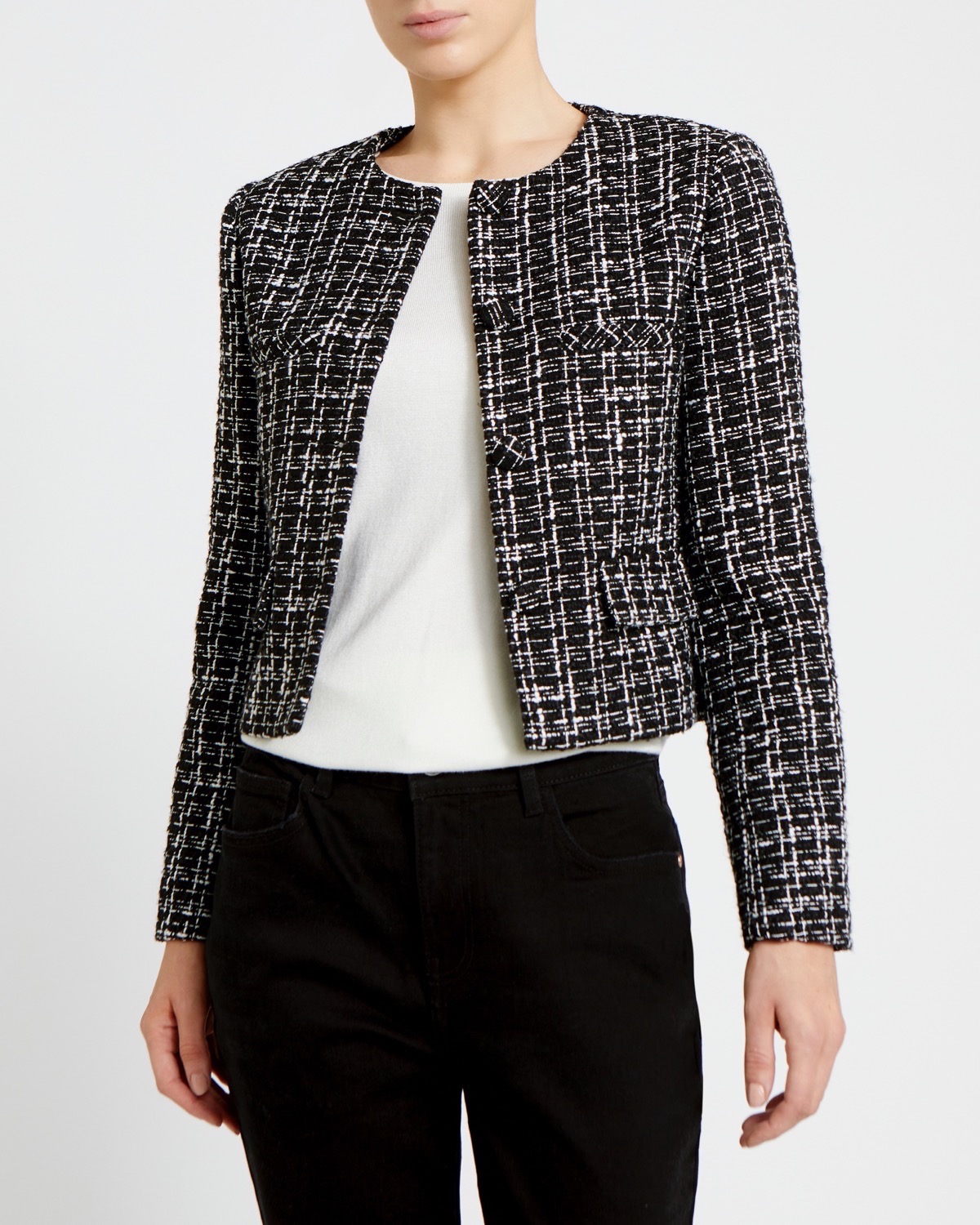 Dunnes Stores  Black Boucle Jacket