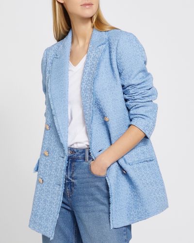 Boucle Double-Breasted Blazer